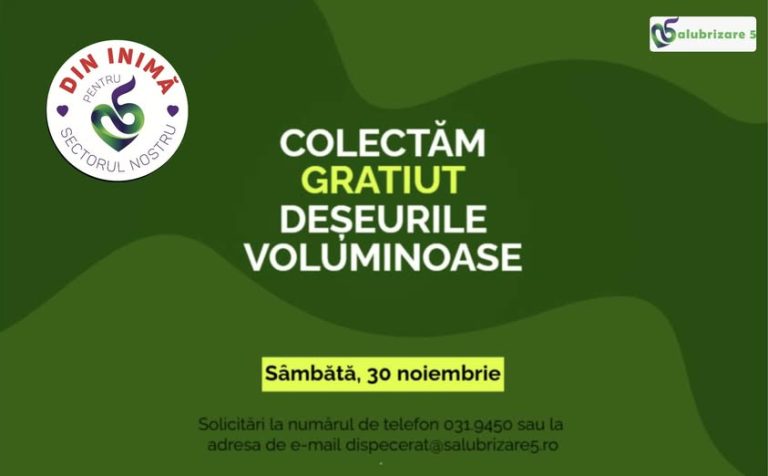 𝐏𝐑𝐈𝐌𝐀̆𝐑𝐈𝐀 𝐒𝐄𝐂𝐓𝐎𝐑𝐔𝐋𝐔𝐈 𝟓 𝐂𝐎𝐍𝐓𝐈𝐍𝐔𝐀̆ 𝐂𝐎𝐋𝐄𝐂𝐓𝐀𝐑𝐄𝐀, 𝐈̂𝐍 𝐌𝐎𝐃 𝐆𝐑𝐀𝐓𝐔𝐈𝐓, 𝐀 𝐃𝐄𝐒̦𝐄𝐔𝐑𝐈𝐋𝐎𝐑 𝐕𝐎𝐋𝐔𝐌𝐈𝐍𝐎𝐀𝐒𝐄